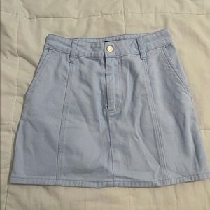 Pale Blue Denim Mini Skirt
